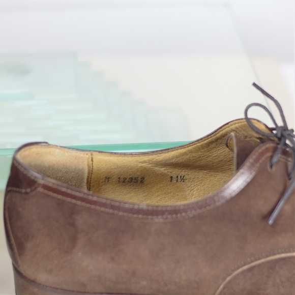 Carlo Morandi 11.5 Derby Brown Suede Shoes Italy - Picture 7 of 8